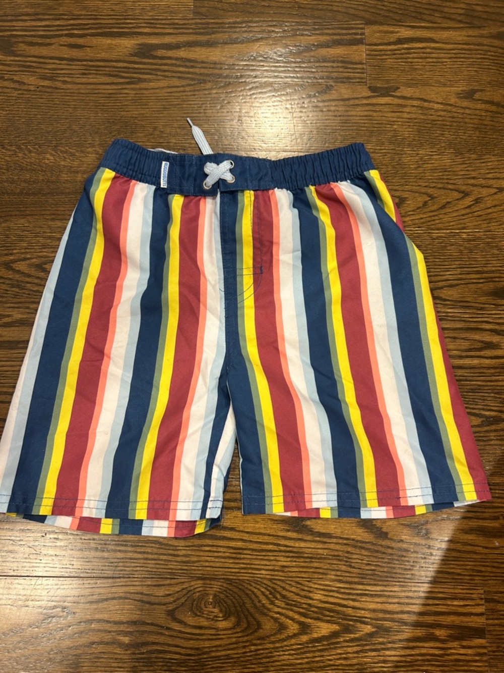 Rugged Butts boys  Multi-Stripe Swim Shorts - Navy, Red, Yellow  7